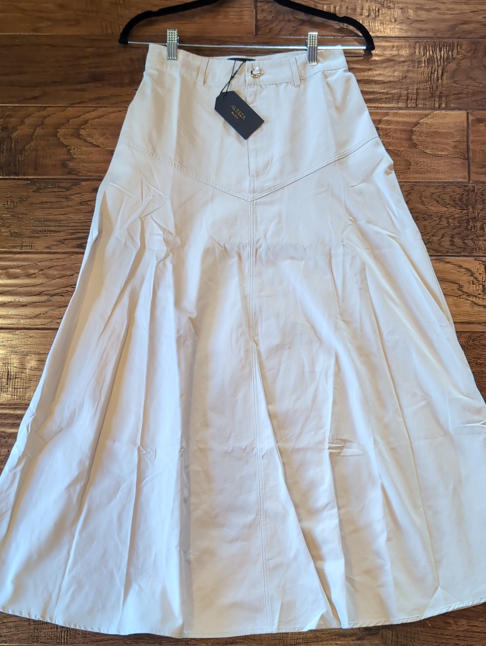 Aleeza Paris - Sand Panelled Maxi Skirt - Elegant Flared Silhouette